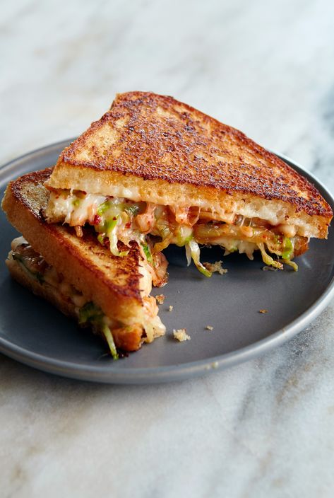 Kimchi Grilled Cheese, Mozzarella Sandwich, Grilled Cheese Recipe, Classic Grilled Cheese, Grilled Cheese Recipes, Nyt Cooking, Cooking Guide, Cheese Sandwich, Grilled Cheese Sandwich