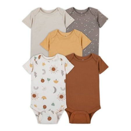 Your child will love our wearing Little Star Organic bodysuits. Set includes 5 short sleeve bodysuits, giving you multiple back-ups and options to choose from. Made with the purest organic cotton on the planet, in independent Oeko-Tex and GOTS Certified facilities. You can choose to wear it alone or layered. Size: 6-9 Months.  Color: Brown.  Gender: unisex.  Age Group: infant. Neutral Baby Onesies, Simple Baby Clothes, Newborn Baby Clothes Unisex, Baby Clothes Vintage, Gender Neutral Outfits, Organic Cotton Baby Clothes, Baby Wishlist, Unisex Onesies, Gender Neutral Clothes