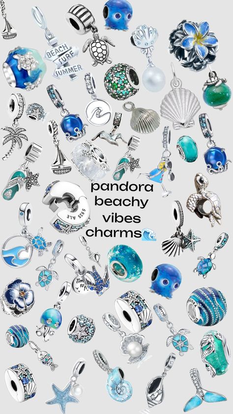 Pandora Beach Charms, Pandora Beach, Pandora Ocean, Pandora Summer, Pandora Bracelet Charms Ideas, Girly Bracelets, Pandora Bracelet Designs, Pandora Armband, Pandora Jewelry Charms