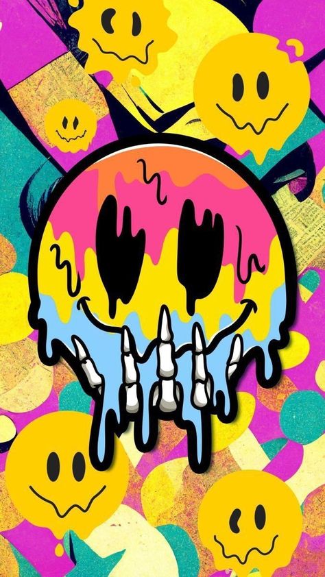 Melty Smiley Face Wallpaper, Tiktok Pictures, Emoji Wallpapers, Dragon Tattoo Sketch, Trippy Cartoon, Animal Print Background, Trippy Iphone Wallpaper, Graffiti Piece, Happy Smiley Face