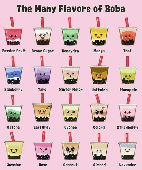 Boba Flavors, Bubble Tea Menu, Boba Tea Recipe, Boba Recipe, Bubble Tea Flavors, Tea Flavors, Bubble Tea Recipe, Boba Bubble Tea, Iced Drinks Recipes