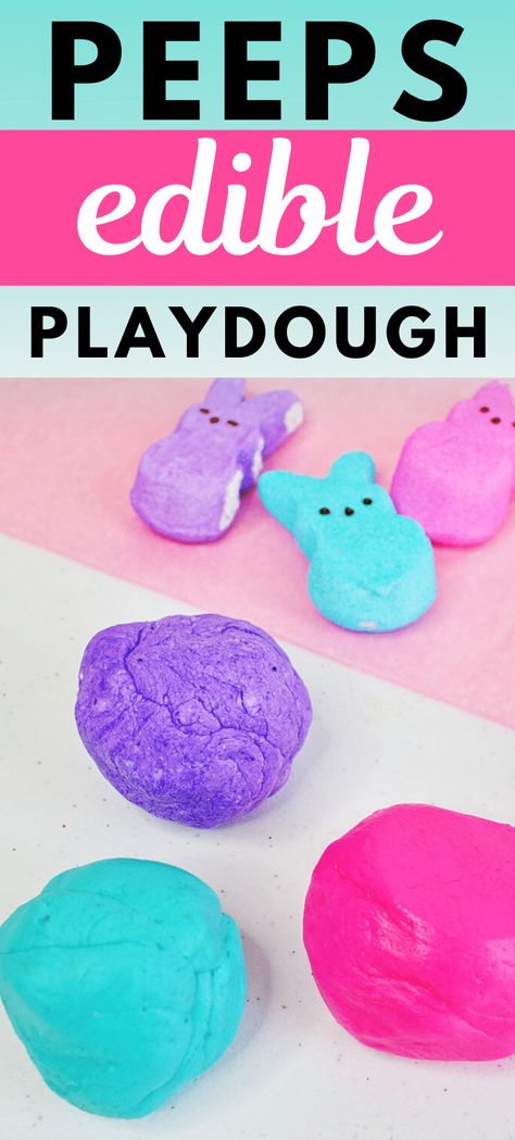 Peeps Playdough Recipe, Peeps Playdough, Edible Playdough Recipe, Easter Playdough, Edible Play Dough, Easter Oreos, Edible Play Dough Recipe, Preschool Cooking, Easter Fun Food