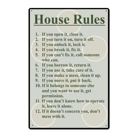 House Rules Funny, Family Rules Wall Art, House Rules Sign, Family Rules Sign, Learn To Let Go, Rivers Edge, Family Rules, Door Plaques, Learning To Let Go