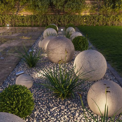 Flowerbed on Behance Reka Bentuk Landskap, Moderne Have, Wallpaper Retro, Rock Garden Landscaping, Have Inspiration, Outdoor Gardens Design, Backyard Garden Design, Front Yard Landscaping Design, Backyard Landscaping Designs