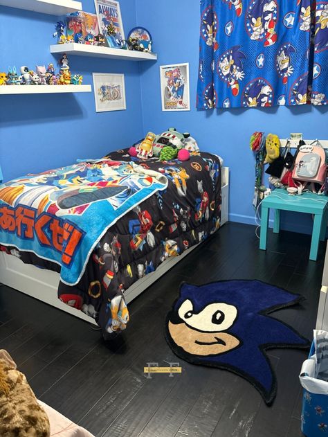 "fardeenCarpetandRugs Handmade Tufted Wool Midium pile Sonic rug for home decor kids Room decor rug Fast dispatch hedgehog plush shadow the hedgehog sonic plush sonic the hedgehog plush \"sonic the hedgehog poster sonic the hedgehog room decor" Sonic Bedroom Decor, Sonic Room Ideas, Sonic The Hedgehog Bedroom Ideas, Sonic Room Decor, Sonic The Hedgehog Room, Sonic Bed, Shadow The Hedgehog Plush, Sonic Bedroom Ideas, Sonic The Hedgehog Poster