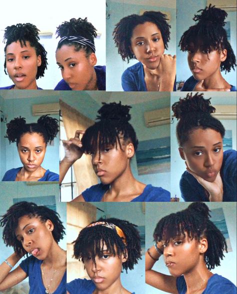 super easy micro locs styles Twist And Lock Hairstyles, Lock And Twist Natural Hair, Mini Twists Styling, Twist With Short Natural Hair, Natural Hair Mini Twist Styles, Micro Twists Natural Hair Styles, Micro Braids Styles Natural Hair, Sisterlocks Hairstyles Short, Easy Styles For Short Locs