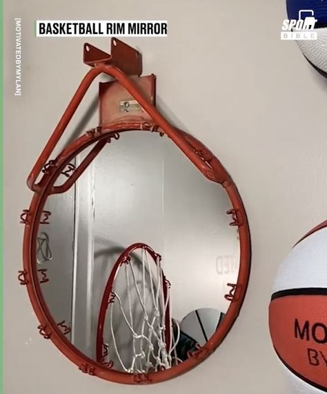 Basketball Apartment Decor, Sporty Apartment Decor, Basketball Inspired Room, Basketball Bedroom Aesthetic, Sport Gear Storage, Basketball Interior Design, Sporty Room Decor, Sports Home Decor, Basketball Decorations For Room