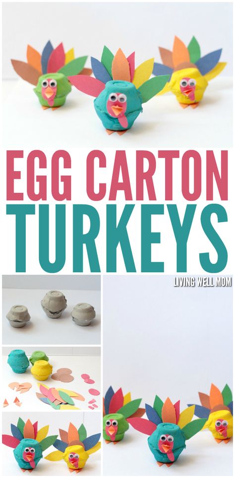 These adorable egg carton turkeys will be the delight of any kid creator. Reuse old egg cartons with this easy Thanksgiving craft! Craft Thanksgiving, Turkey Crafts Kids, Thanksgiving Crafts For Toddlers, Thanksgiving Crafts Preschool, Easy Thanksgiving Crafts, Turkey Crafts, Thanksgiving Craft, Egg Carton Crafts, Egg Cartons