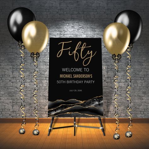 Welcome Party Decorations Ideas, 75 Birthday Party Ideas Mom, 50th Birthday Decoration Ideas For Men, Gold Party Decorations Diy, 50th Birthday Party Themes, 50th Birthday Party Ideas For Men, Black And Gold Party Decorations, Surprise 50th Birthday Party, Fox Party