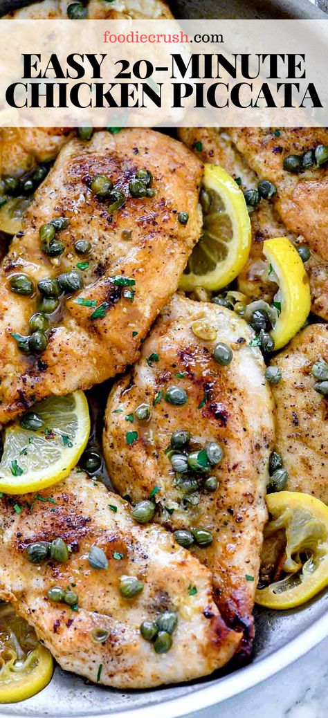 Easy Chicken Piccata Recipe, Chicken Piccata Easy, Makanan Italia, Piccata Recipe, Chicken Piccata Recipe, Foodie Crush, Chicken Piccata, God Mat, Dinner Easy