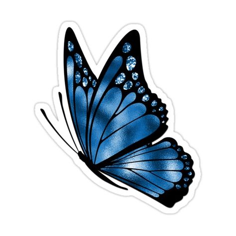 Blue Butterfly Sticker, Butterfly Topper, Sticker Design Ideas, Sticker Design Inspiration, Christmas Cards Kids, Butterfly Printable, Cute Laptop Stickers, Women Casual Pants, Diy Iphone Case