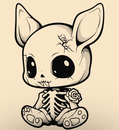 Gothic Cartoon Art, Cute Horror Drawings Easy, Goth Tattoo Drawings, Creepy Cartoon Tattoos, Creepy Circus Drawing, Scary Simple Drawings, Jack Sleketon Drawing, Cute Monsters Drawings Character Design, Spooky Sketches Easy