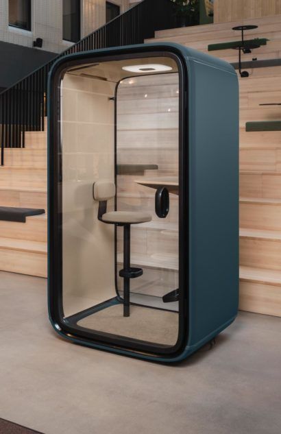 Framery - The Pioneering Soundproof Office Booths And Meeting Pods Pod Office, Business Capsule, Downtown Office, Office Booth, Vocal Booth, Phone Booth Office, Office Pods, Telephone Booth, Office Space Design