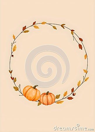 ai-generated-thanksgiving-circle-wreath-pumpkins-autumn-leaves-beige-background Fall Wreath Drawing, Wreath Drawing Simple, Thanksgiving Vector, Circle Wreath, Wreath Drawing, Circle Drawing, Drawing Simple, Beige Background, Mail Art