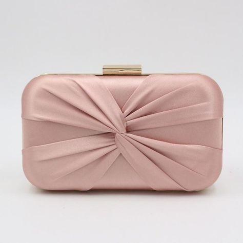 Pink Satin Clutch Purse Elegant Box Evening Bag Pink Clutch Bag, Fancy Clutch, Prom Bag, Sac Diy, Bow Clutch, Satin Clutch, Party Handbags, Bridal Bag, Pink Clutch