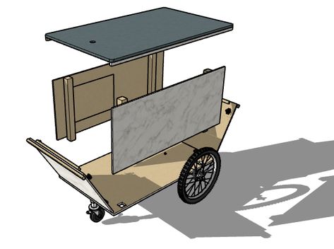 Collapsible Vanesian Style Catering Cart Plans #0104C Catering Cart, Party Cart, Vendor Cart, Mobile Bar Cart, Vendor Booth Display, Snack Cart, Bike Cart, Home Catering, Mobile Cart