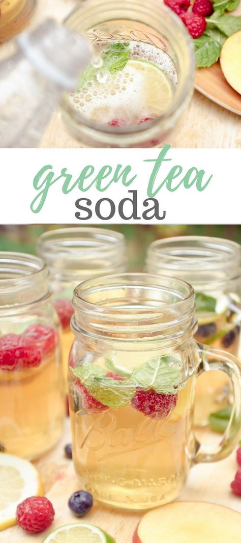 Tea Soda, Soda Recipe, Fruit Tea, Food Shows, Infused Water, Green Life, Non Alcoholic Drinks, Tea Recipes, Refreshing Drinks