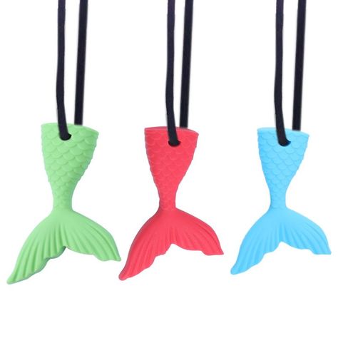 Self Regulate, Chewable Jewelry, Children Food, Sensory Necklace, Chew Necklace, Silicone Mermaid Tails, Silicone Necklace, Oral Motor, Sensory Tools