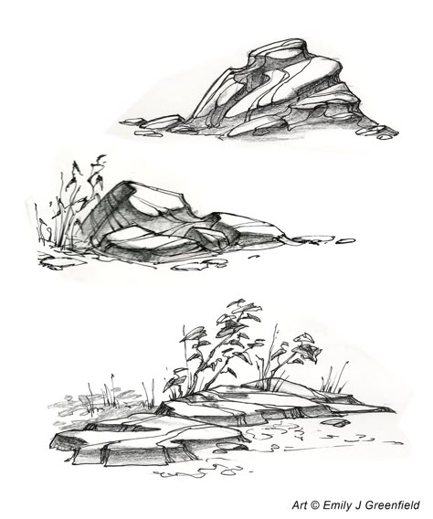 Draw Rocks, 2012 April, Drawing Rocks, Gambar Lanskap, Landscape Design Drawings, Nature Art Drawings, Nature Sketch, Landscape Sketch, Nature Drawing