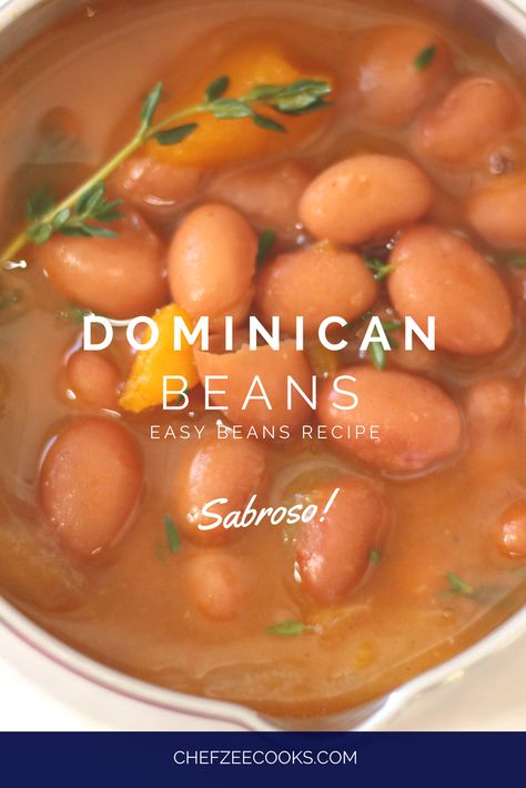 Easy Dominican Beans – Chef Zee Cooks Healthy Dominican Recipes, Easy Dominican Recipes, Dominican Republic Food Recipes, Spanish Beans Recipe, Dominican Meals, Dominican Food Recipes, Dominican Beans Recipe, Easy Beans, Dominican Dishes