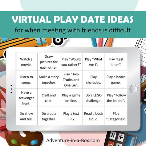 When kids can't meet up with their friends, here are some games to play on Facetime with friends, to make a virtual play date more fun! Games To Play On Facetime, Facetime With Friends, Virtual Games For Kids, Games To Play With Kids, Friends Adventures, Things To Do With Friends, Virtual Games, Play Date, Team Games