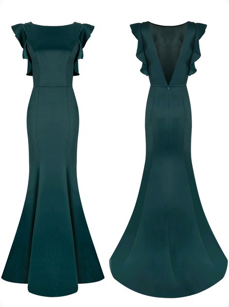 Elegant Green Floor-length Gown, Dark Green Floor-length Gown For Evening, Elegant Green Floor-length Bridesmaid Dress For Evening, Elegant Green Floor-length Evening Bridesmaid Dress, Embellished Floor-length Green Dress, Sophisticated Bridesmaid Dresses, Emerald Gown, Wedding Party Dress Guest, Chosen Generation