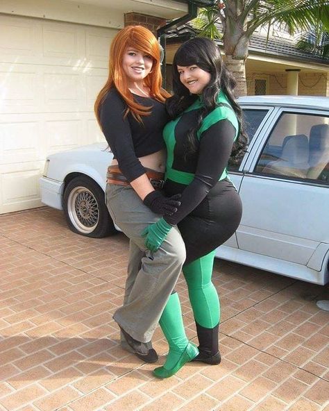 Kim Possible and Shego Kim Possible Costume, Costumes For 2 Friends, Friend Halloween Costumes, Green Tulle Skirt, Best Friend Halloween, Make Your Own Costume, Cookie Costume, Matching Halloween Costumes, Diy Costumes Women