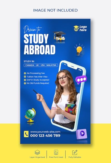 Study abroad education instagram story a... | Premium Psd #Freepik #psd #education #instagram #teacher #study Educational Post Design, Education Ads, Story Facebook, Skin Quotes, About Study, Facebook Story, Beauty Skin Quotes, School Flyer, Marketing Poster