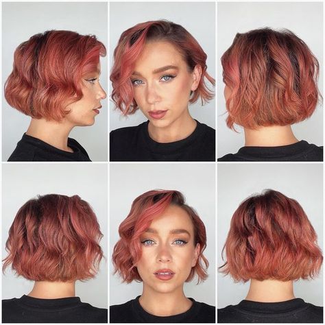 Short Hair | Skincare | Makeup Tutorials on Instagram: "Updated hair 360! This is the red depositing mask after 1 wash. #hair360 #bob #frenchbob #shorthair #shorthairstyle #bobhaircut #bobhairstyles #hairinspiration #hairinspo" Red Bob Haircut, Red Bob Hair, 2023 Hairstyles, Red Bob, Short Wavy Bob, Hair 360, Natural Red Hair, A Bob, Short Hair Tutorial