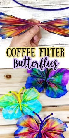 Coffee Filter Butterflies, Diy – Velikonoce, Make Coffee, Stylish Backpack, Spring Crafts For Kids, Daycare Crafts, Butterfly Crafts, How To Make Coffee, Coffee Filter