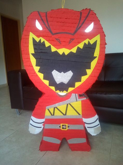 #MMPiñatas Power Ranger Pinata, Power Ranger Birthday Party, Power Ranger Birthday, Power Rangers Dino Charge, Piñata Ideas, Beauty Cakes, Power Rangers Dino, Power Ranger, 5th Birthday