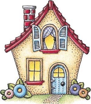 COUNTRY CLIP ART Cartoon House, Country Paintings, Soyut Sanat Tabloları, House Quilts, Cute House, House Drawing, Art And Illustration, A Drawing, Whimsical Art