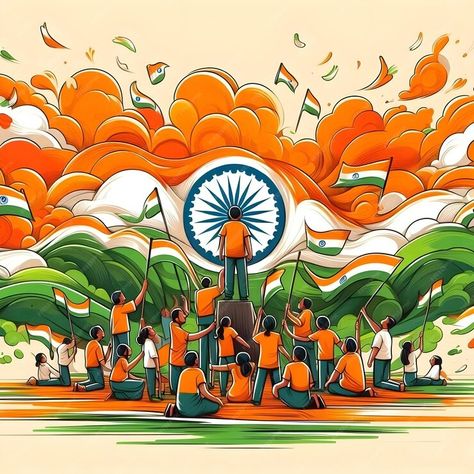 Premium Photo | A drawing of a person with the word indian on it Travel Dairies Painting, 15 Aug Drawing, 15 August Drawing Competition, 15 Agustus India Drawing, Independent Drawing Ideas, Drawing On 15 August, 15 Th August Drawing, Har Ghar Tiranga Poster Drawing, 15 August Drawing Idea