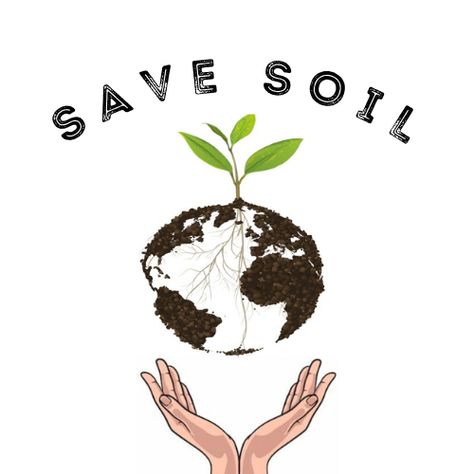 Save soil logo design Soil Conservation Drawings, Save Soil Posters, Soil Conservation Poster Ideas, Soil Aesthetic, Soil Logo, Water Conservation Poster, Save Soil, Mechanics Aesthetic, Origami Garland