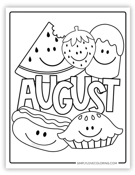 Free August coloring pages are great for educational activities for kids, crafts, road trips, and more. Celebrate this fall with our fun month of August coloring sheets! August Coloring Pages, Preschool Worksheets Free Printables, Minnie Mouse Coloring Pages, August Crafts, Stitch Coloring Pages, Free Preschool Printables, Preschool Coloring Pages, School Coloring Pages, Month Of August