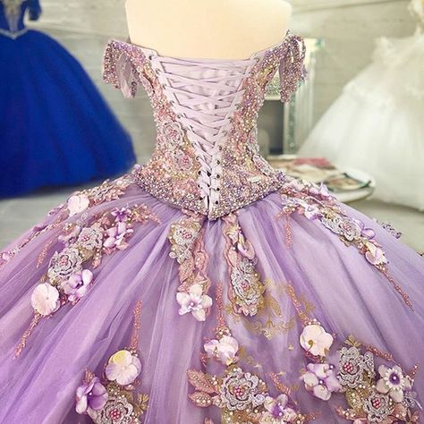 Off The Shoulder Purple Quince Dress, Rupunzle Quinceanera Dresses, Purple Pink Quinceanera Dresses, Rapunzel 15 Theme Dress, Repunzle Quinceanera Dresses, Tangled Rapunzel Quince Dress, Quinceñera Dresses Purple, Quinceanera Dresses Purple And Gold, Repunzal Quinceanera Dress