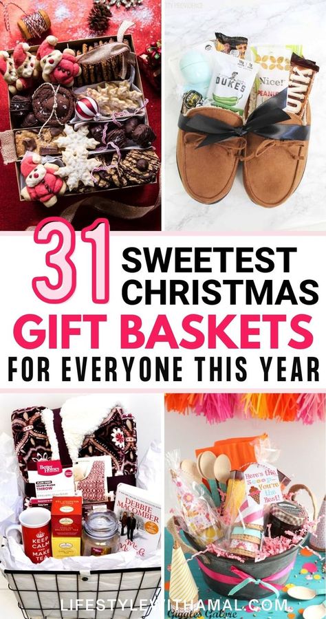 Diy Christmas Gift Baskets, Best Christmas Gift Baskets, Couple Gifts Basket, Creative Gift Baskets, Homemade Gift Baskets, Christmas Gift Baskets Diy, Best Gift Baskets, Frugal Christmas, Christmas Gifts To Make