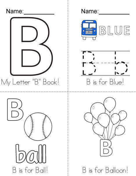 My Letter B Book from TwistyNoodle.com Letter B Practice Preschool, Letter B Lessons For Preschool, Letter B Alphabet Book, Letter B Craft For Preschoolers, B Letter Activities, Letter B Free Printable Worksheets, Letter B For Kindergarten, Letter B Ideas For Preschool, Letter B Books For Preschool