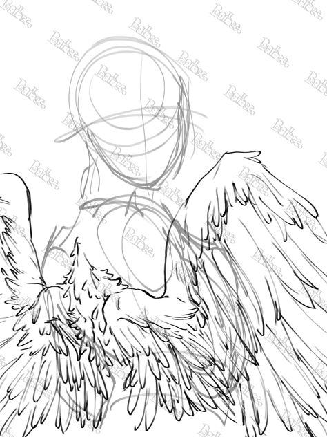 Feel free to use as reference for your drawings ! Pls credit when you post, thx !      Tag ( ignore ) : #aesthetic #art #angel #oc #wings #reference #drawing #draw #originalart #digitalartist Head Angels Reference, Ripped Wings Drawing, Wing Poses Drawing, Drawing Hair From The Back, Wings On Back Drawing, Angel Drawing Pose Reference, Winged Character Reference, Ethereal Drawing Reference, Fluffy Bird Drawing