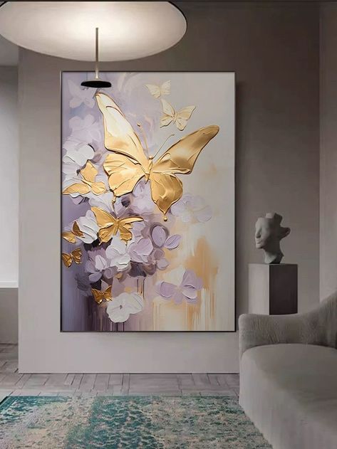 Fantasy Gowns Wedding, Wings Wall Art, Abstract Painting Acrylic Modern, Diy Canvas Art Easy, Gold Art Painting, Abstract Wall Painting, Butterfly Art Painting, Golden Wings, Canvas Art Projects