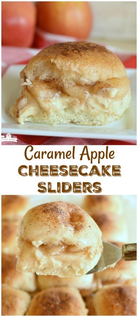 Fall Tailgate Desserts, Cheesecake Sliders, Church Snacks, Apple Cheese, Rhodes Rolls, Chef Jobs, Caramel Apple Cheesecake, Diy Easy Recipes, Apple Cheesecake