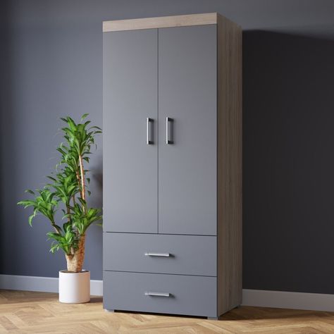 BASIC FREE eBay Template by Finest Design 2 Door 2 Drawer Wardrobe in GREY & Sonoma Oak Effect Bedroom Furniture Storage PERTH 2 Door 2 Drawer War... Check more at https://graysonchambers.co.uk/product/2-door-2-drawer-wardrobe-in-grey-sonoma-oak-effect-bedroom-furniture-storage/ Walldrope Designs, Metal Almirah Designs, Double Door Wardrobe Design, Almirah Designs Bedrooms, Oak Bedroom Furniture Sets, Wardrobe 2 Door, Walk In Closet Inspiration, Bedroom Furniture Storage, Almirah Design