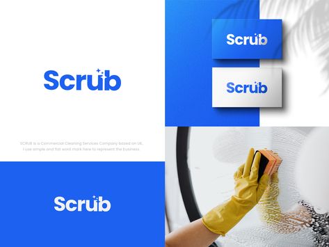 Visual identity Of SCRUB, 

SCRUB  is a Commercial Cleaning Services Company based on UK, I use simple and flat icon here to represent the business.
Let me hear your feedback on it ,

Thank you very much! Cleaning Business Branding, Cleaning Service Branding, Clean Service Logo, Cleaning Company Branding, Cleaning Logo Design Ideas, Cleaning Branding, Cleaning Logo Business, Cleaning Business Logo, It Company Logo