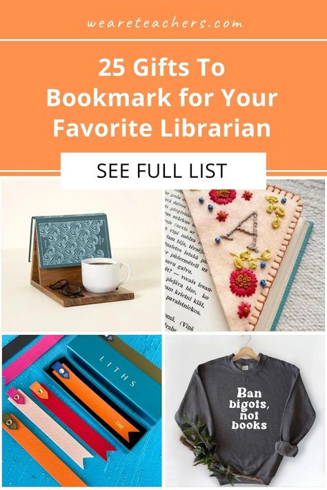 We go through the top gifts for a librarian, from book valets (you read that right) to literary apparel to snack boxes. Gifts For A Librarian, Librarian Gift Ideas, Inexpensive Diy Gifts, Discounts For Teachers, Snack Boxes, We Are Teachers, Whimsical Accessories, Target Gift Cards, Presents For Teachers