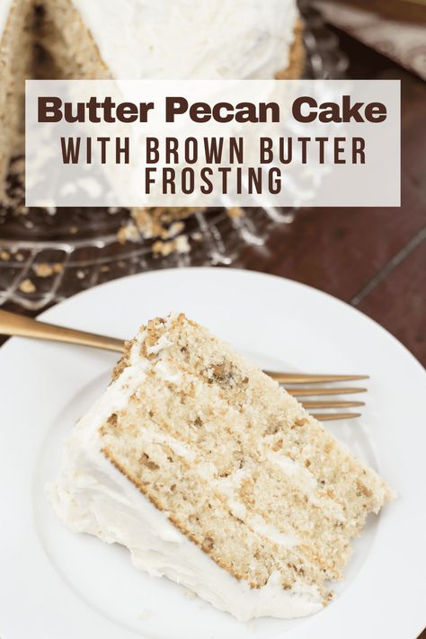 Cake With Brown Butter Frosting, Cinnamon Buttercream Frosting, Frosting Buttercream, Cinnamon Buttercream, Cake With Cinnamon, Brown Butter Frosting, Southern Cake, Butter Pecan Cake, Butter Icing