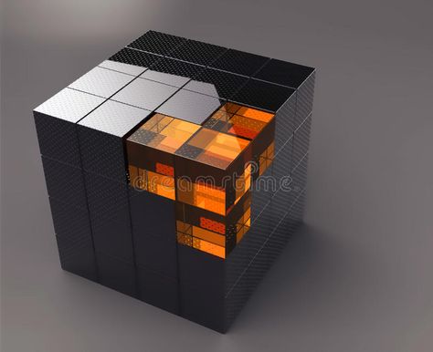 Black 3d futuristic cube. Black futuristic 3d cube abstraction with orange block #Sponsored , #paid, #ad, #futuristic, #block, #cube, #Black Perspective Building, 3d Futuristic, 3d Modeling Tutorial, 3d Cube, Spaceship Concept, Cube Puzzle, Cube Design, Best Drawing, Futuristic Technology