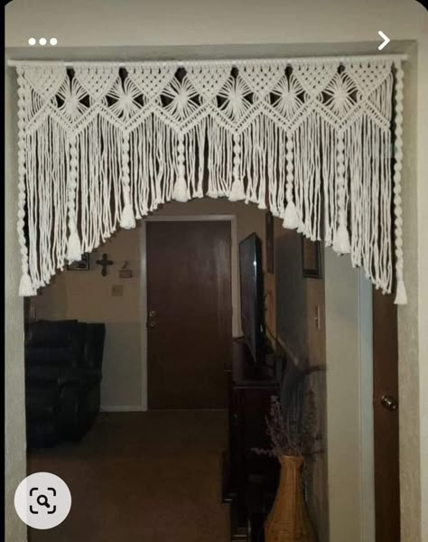 Macrame Toran, Cortina Macrame, Macrame Window Curtain, Macrame Door Curtain, Macrame Curtains, Simpul Makrame, Pola Macrame, Macrame Wall Hanging Tutorial, Makramee Diy