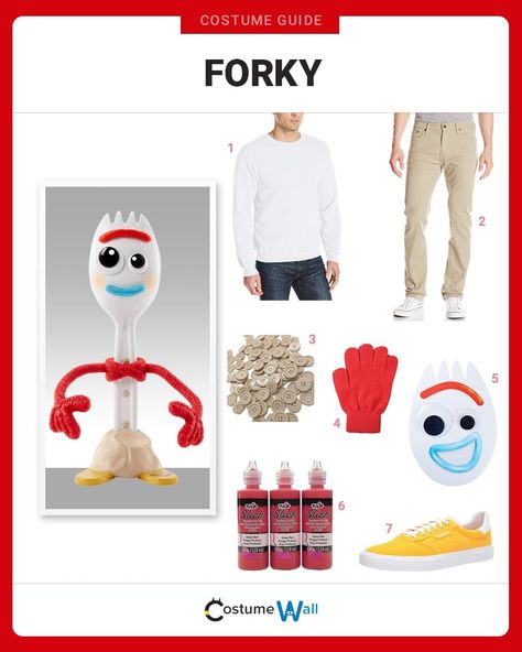 Toy Story Spork Costume, Diy Forky Toy Story Costume, Forky Costume Diy, Forky Toy Story Costume, Forky Costume, Toy Story Videos, Disfraz Toy Story, Toy Story Game, Halloween Month