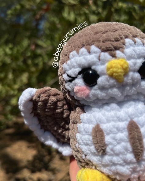 Crochet Duolingo Owl, Wing Crochet, Owl Crochet Pattern Free, Crochet Dreams, Owl Crochet Patterns, Turtle Plush, Crochet Owl, No Words, Made By Me