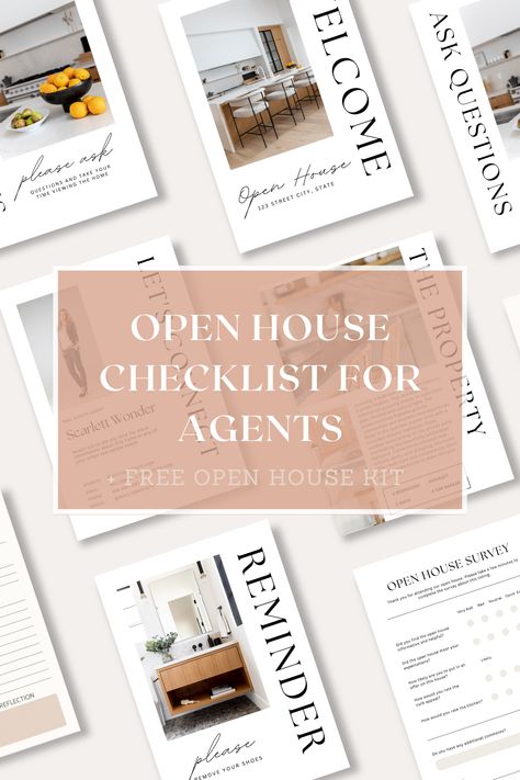 Open House Brochure, Open House Kit, Open House Checklist, Real Estate Marketing Gifts, Real Estate Marketing Postcards, Real Estate Checklist, Real Estate Slogans, Real Estate Marketing Strategy, House Checklist